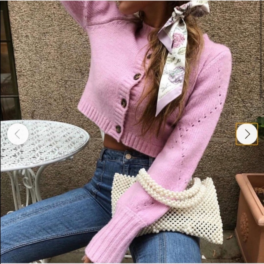 Host Pick For Love and Lemons Mia Pointelle Sweater Small - Picture 1 of 11
